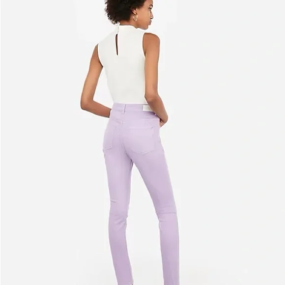 New with Tags Express High Waisted Lilac Legging Stretch - Size 0 Petite - Picture 7 of 7